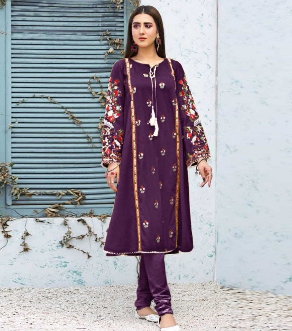 Embroidered Panel 2 Pc Dress