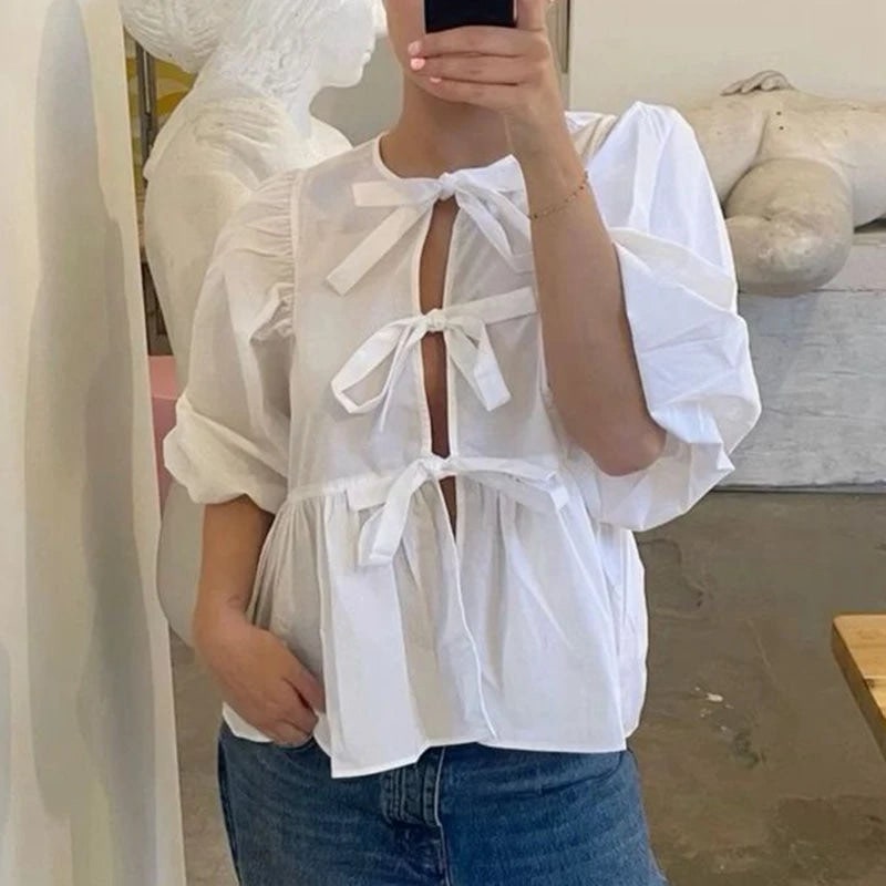 Bella Bow Peplum Blouse