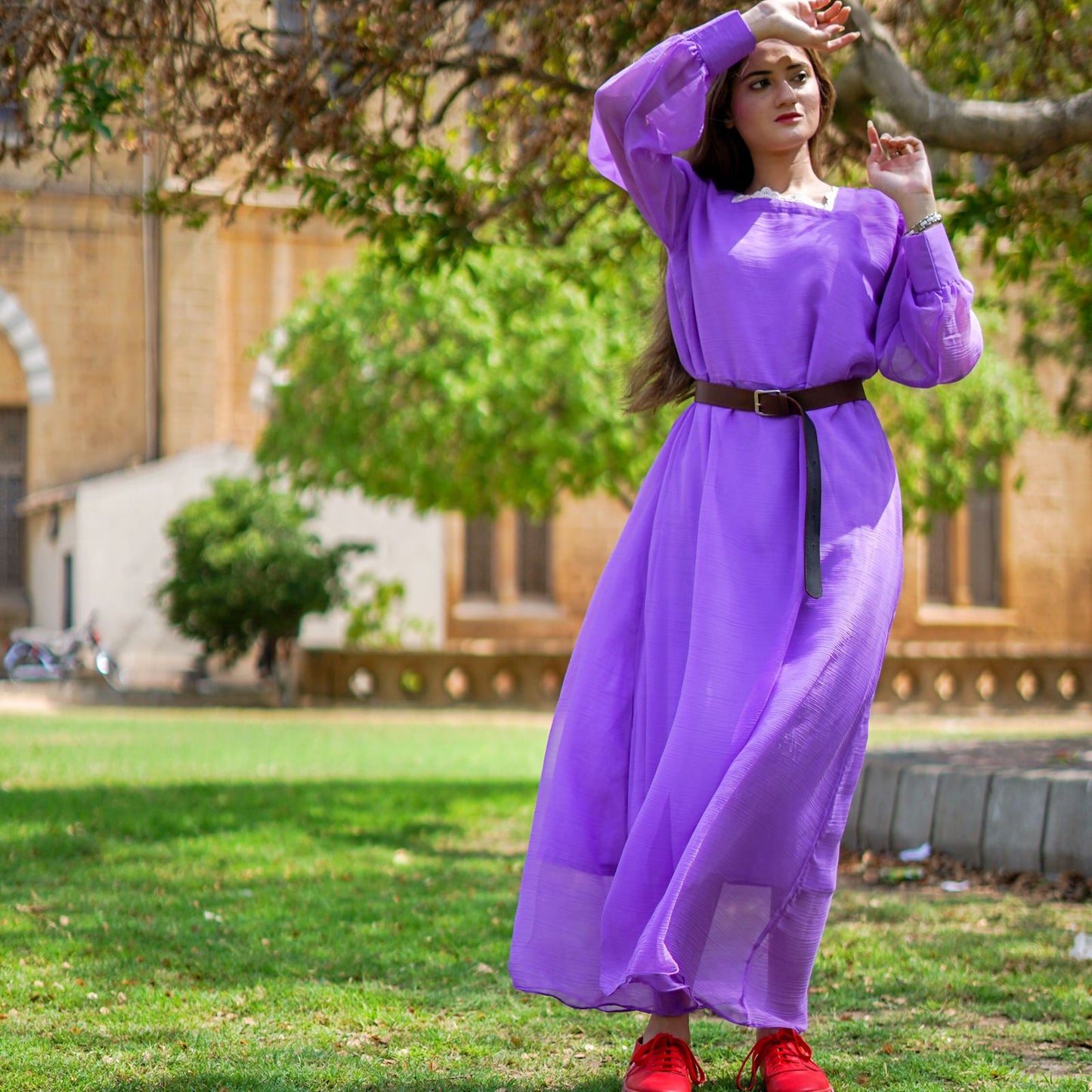 SENORITA Purple Long Maxi with Belt