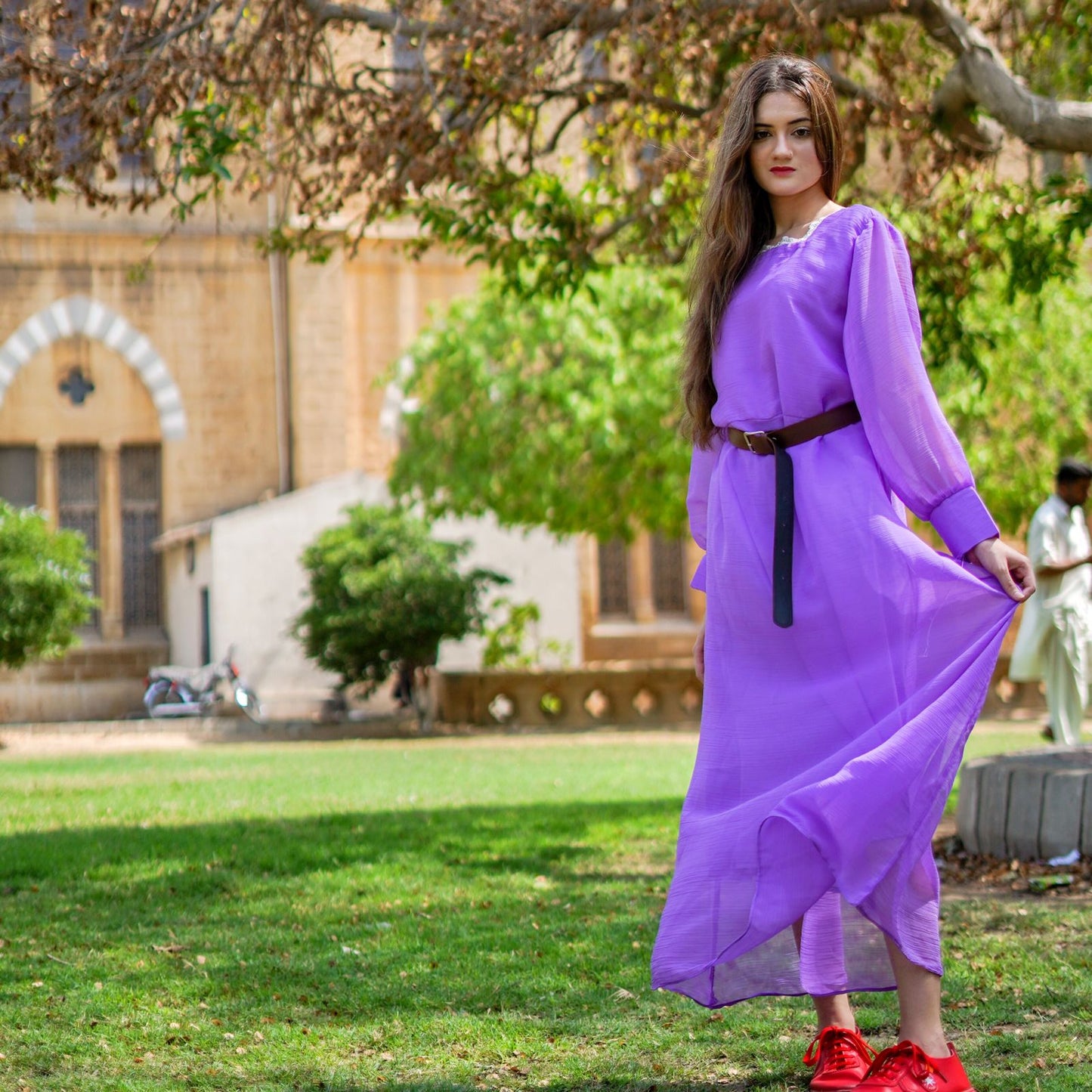 SENORITA Purple Long Maxi with Belt