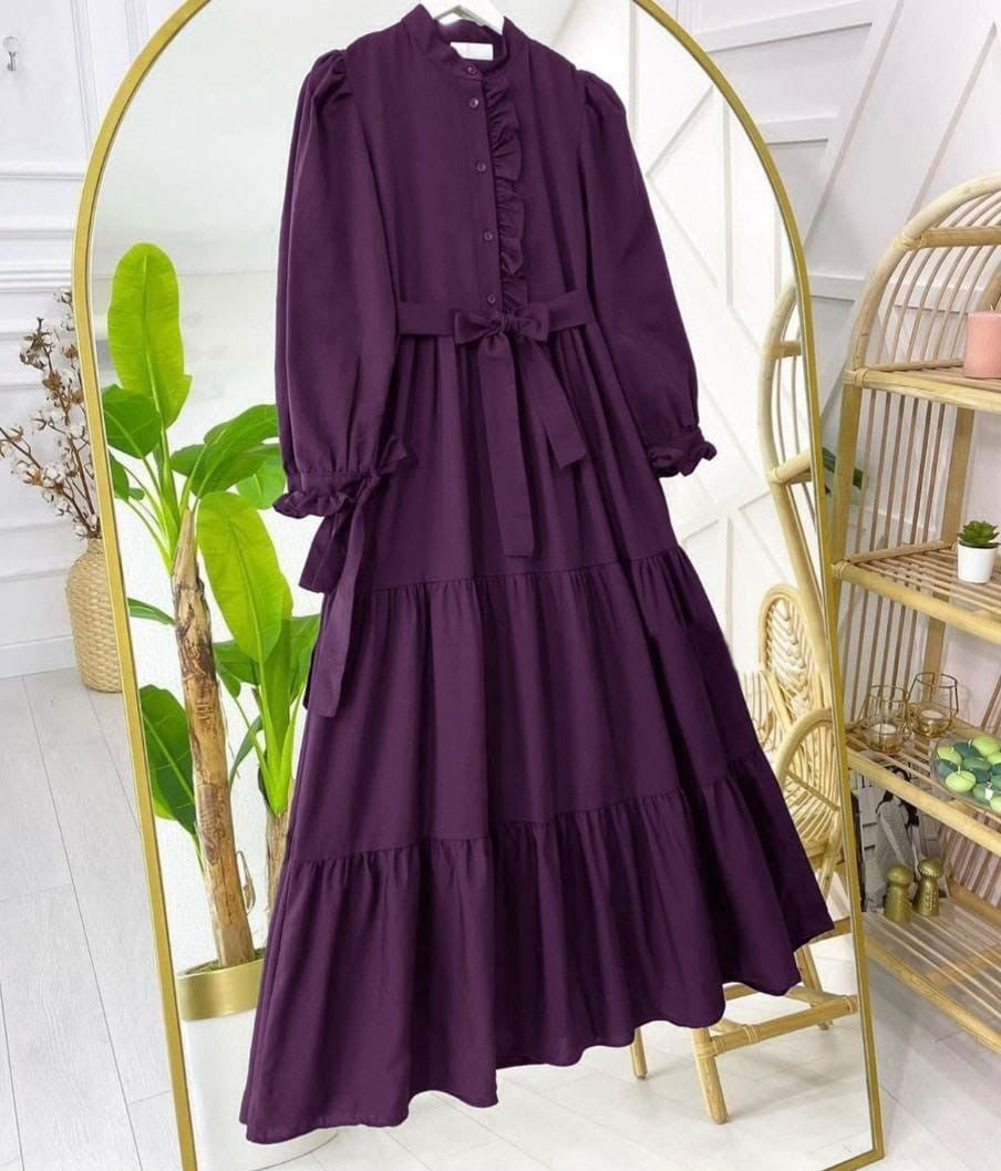 Frill Panel Style Long Dress