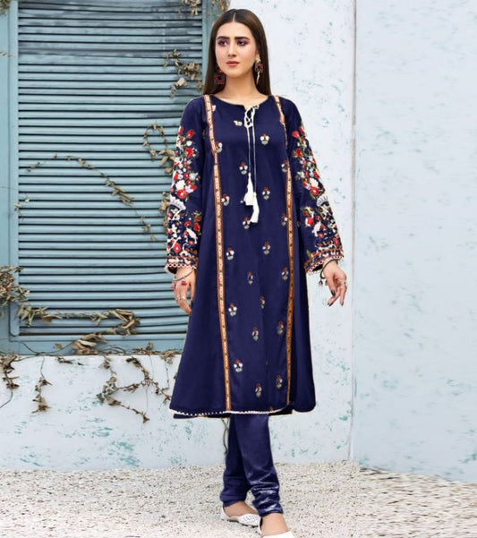 Embroidered Panel 2 Pc Dress