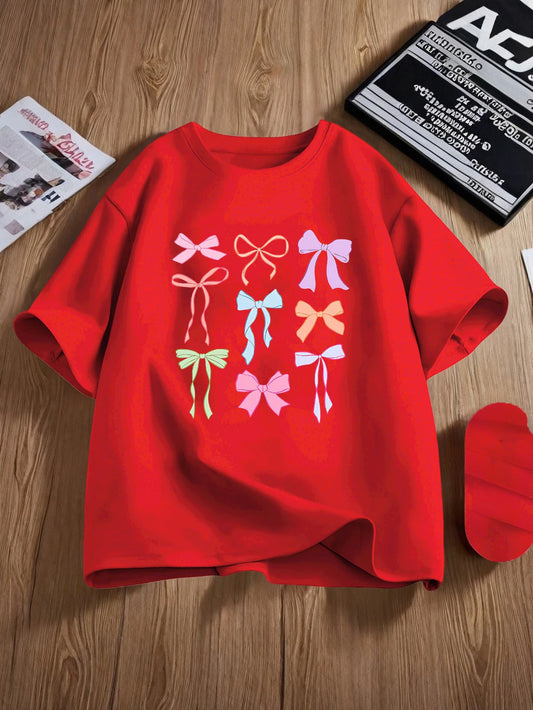 Bow Pattern T-Shirt for girls