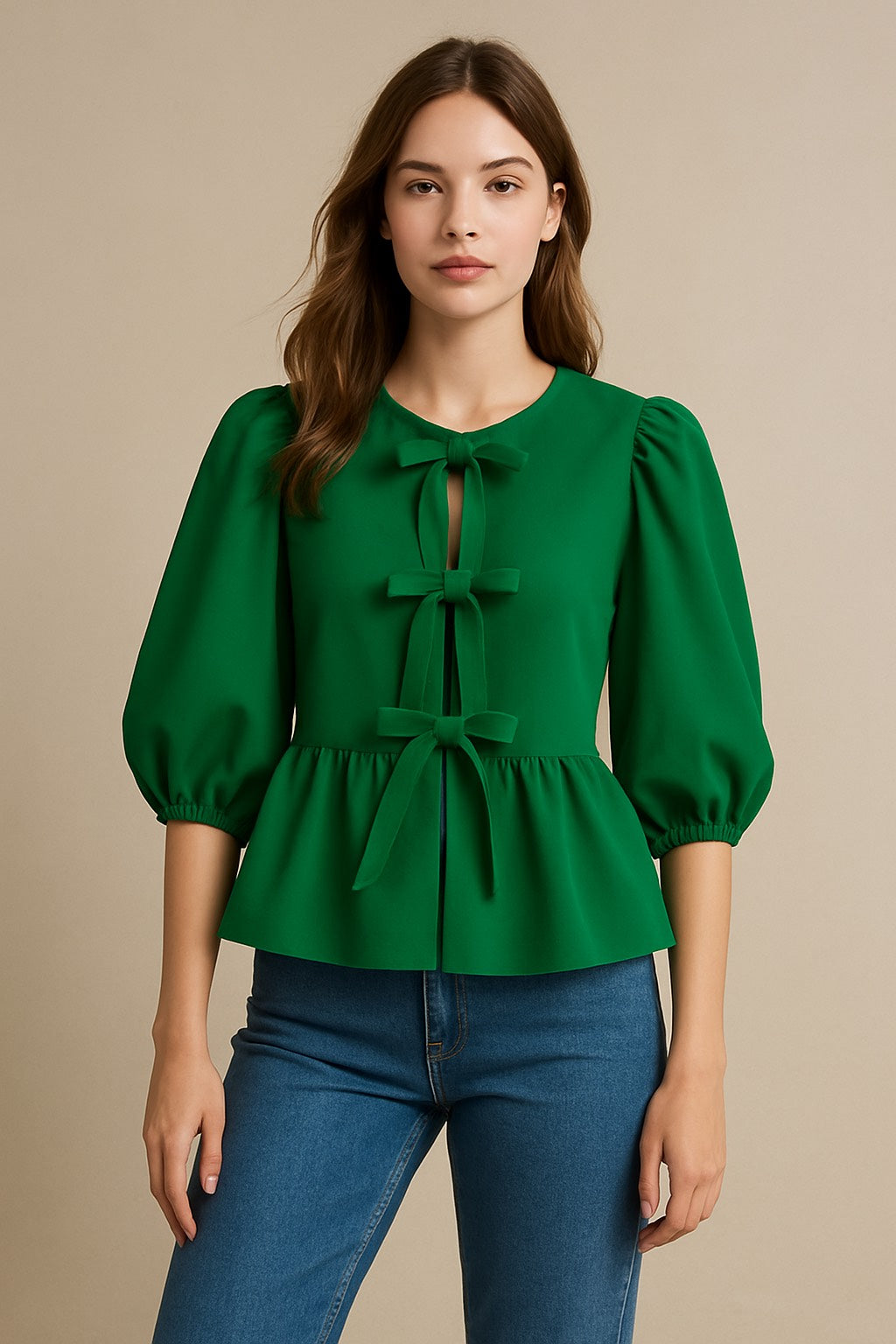 Bella Bow Peplum Blouse