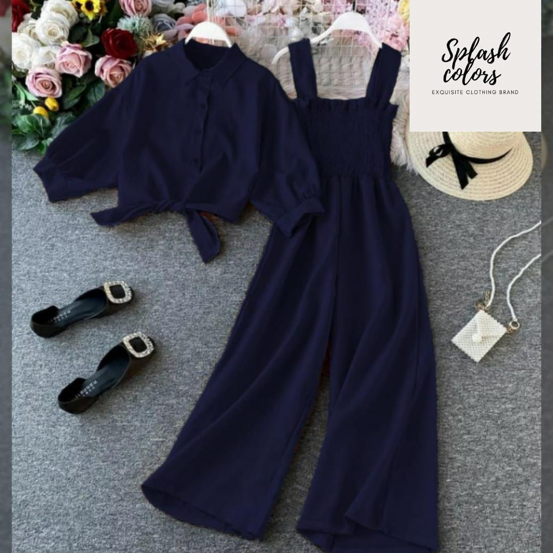 Jumpsuit With Lace Up Shirt For Girls