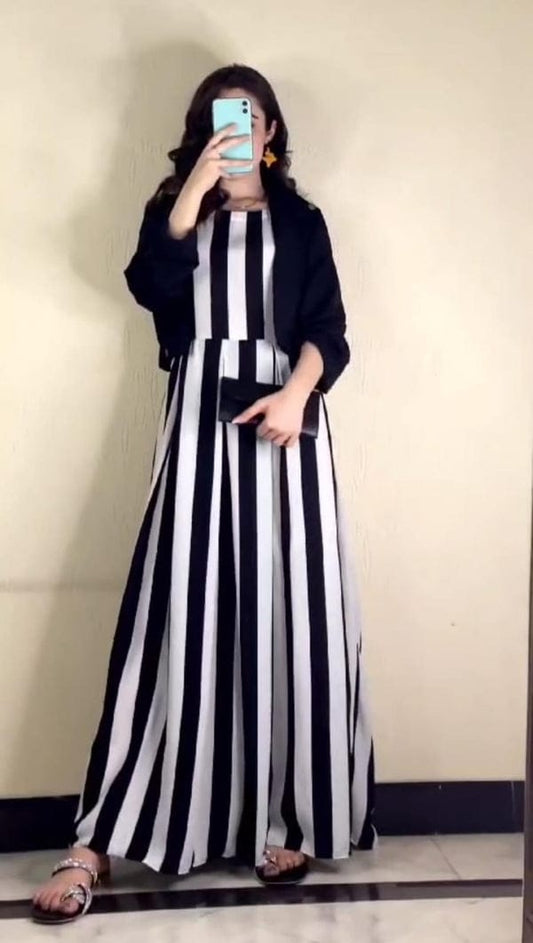 Zebra Line Maxi with Upper Jacket